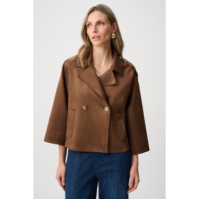 Joseph Ribkoff - 263000 Los Camel jasje in daim look. Joseph Ribkoff - 263000 Los Camel jasje in daim look.