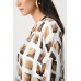 Joseph Ribkoff - 263088 losse bloes print beige bruin grijs. Joseph Ribkoff - 263088 losse bloes print beige bruin grijs.