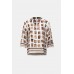 Joseph Ribkoff - 263088 losse bloes print beige bruin grijs. Joseph Ribkoff - 263088 losse bloes print beige bruin grijs.