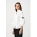 Joseph Ribkoff - 263744 Witte bloes poefmouw zwarte strik.