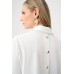 Joseph Ribkoff - 263928 losse witte stretch bloes knopen op rug.
