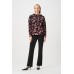 Joseph Ribkoff - 263930 Losse warme trui print zwart bordeaux bruin. Joseph Ribkoff - 263930 Losse warme trui print zwart bordeaux bruin.
