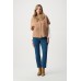 Joseph Ribkoff - 263949 Losse cape jasje beige met pelsje.