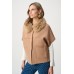 Joseph Ribkoff - 263949 Losse cape jasje beige met pelsje.