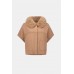 Joseph Ribkoff - 263949 Losse cape jasje beige met pelsje.
