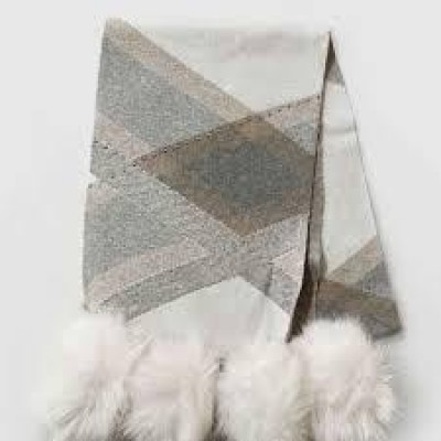 Joseph Ribkoff - 263981 Slaal ecru beige grijs met pompons.
