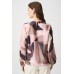 Joseph Ribkoff - 264197 Losse bloes beige bruin roze print. Joseph Ribkoff - 264197 Losse bloes beige bruin roze print.
