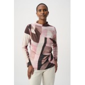 Joseph Ribkoff - 264205 Dunne pull bruin roze lurex.