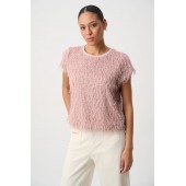 Joseph Ribkoff - 264208 Trui debardeur zacht roze met friedels.