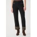 Joseph Ribkoff - 264927 Zwarte jeans met luipaardprint aan zoom. Joseph Ribkoff - 264927 Zwarte jeans met luipaardprint aan zoom.