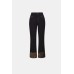 Joseph Ribkoff - 264927 Zwarte jeans met luipaardprint aan zoom. Joseph Ribkoff - 264927 Zwarte jeans met luipaardprint aan zoom.