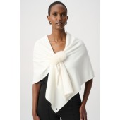 Joseph Ribkoff - 264953 Sjaal Cape ecru wit met pels.