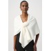 Joseph Ribkoff - 264953 Sjaal Cape ecru wit met pels. Joseph Ribkoff - 264953 Sjaal Cape ecru wit met pels.