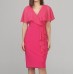 Joseph Ribkoff - 201072 Electric pink kleed V-hals met voile