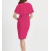 Joseph Ribkoff - 201072 Electric pink kleed V-hals met voile