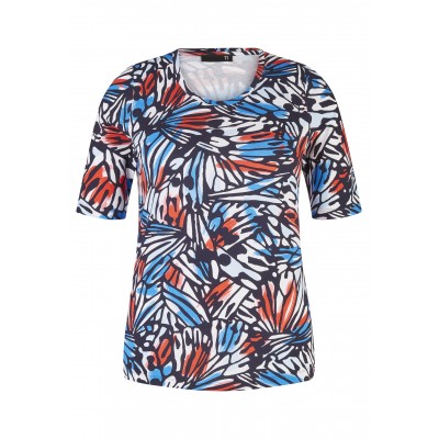 Rabe - 50-513300 T-shirt print blauw rood wit 