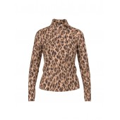 Marccain Sports - BS 4872 J72 - Shirt met luipaarddessin, lange mouwen en col 