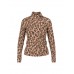 Marccain Sports - BS 4872 J72 - Shirt met luipaarddessin, lange mouwen en col 