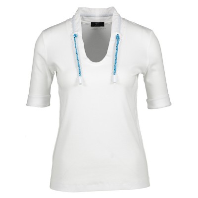 Marccain Sports - NS 48 31 J55 witte T-shirt met turquoise koord