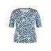 Rabe - 52-123355 T-Shirt Turquoise wit streepjes blauwe print.