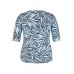 Rabe - 52-123355 T-Shirt Turquoise wit streepjes blauwe print.