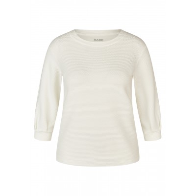 Rabe - 52-113301 Witte sweater gewaffelde reliëf stof.