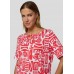 Rabe - 56-124351 Luchtige T-shirt rood wit print korte mouw. Rabe - 56-124351 Luchtige T-shirt rood wit print korte mouw.