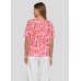 Rabe - 56-124351 Luchtige T-shirt rood wit print korte mouw. Rabe - 56-124351 Luchtige T-shirt rood wit print korte mouw.