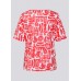 Rabe - 56-124351 Luchtige T-shirt rood wit print korte mouw. Rabe - 56-124351 Luchtige T-shirt rood wit print korte mouw.