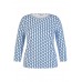 Rabe - 56-111359 T-shirt 3/4 mouw blauw wit print.