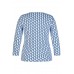 Rabe - 56-111359 T-shirt 3/4 mouw blauw wit print.