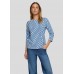Rabe - 56-111359 T-shirt 3/4 mouw blauw wit print.