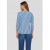 Rabe - 56-111359 T-shirt 3/4 mouw blauw wit print.