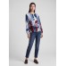 Rabe - 57-114368 T-shirt 3/4 mouwen met Print blauw wit bordeaux.