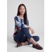 Rabe - 57-114368 T-shirt 3/4 mouwen met Print blauw wit bordeaux.