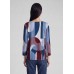 Rabe - 57-114368 T-shirt 3/4 mouwen met Print blauw wit bordeaux.