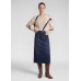 Rabe - 57-113616 Zachte trui beige met wit blauwe lijnen print.