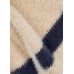 Rabe - 57-113616 Zachte trui beige met wit blauwe lijnen print.