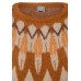 Rabe - 57-121621 zachte trui taupe met print bruin cognac.