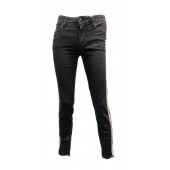 Raffaello Rossi - Nadja Zwarte 5 pocket jeans witte streep