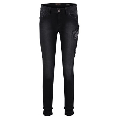 Raffaello Rossi - Sinty skinny jeans zwart draak