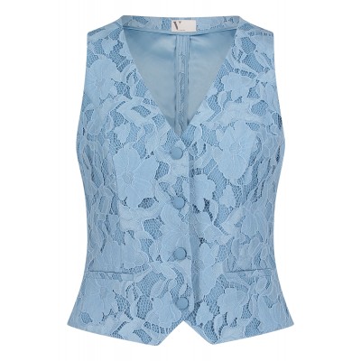 Vera Mont - 3660 4066 Lichtblauwe kanten gilet.