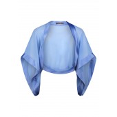 Vera Mont - 0385 4825 8249 Blauwe voile mouwen/cape met satijn.