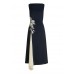 Vera Mont - 5150 4514 blauw asymmetisch kleed Ecru bloem. Vera Mont - 5150 4514 blauw asymmetisch kleed Ecru bloem.