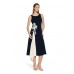 Vera Mont - 5150 4514 blauw asymmetisch kleed Ecru bloem. Vera Mont - 5150 4514 blauw asymmetisch kleed Ecru bloem.