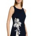 Vera Mont - 5150 4514 blauw asymmetisch kleed Ecru bloem. Vera Mont - 5150 4514 blauw asymmetisch kleed Ecru bloem.