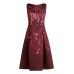 Vera Mont - 5223 4084 4828 Half lang kleed bordeaux lurex print.