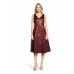Vera Mont - 5223 4084 4828 Half lang kleed bordeaux lurex print.