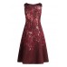 Vera Mont - 5223 4084 4828 Half lang kleed bordeaux lurex print.