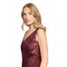 Vera Mont - 5223 4084 4828 Half lang kleed bordeaux lurex print.